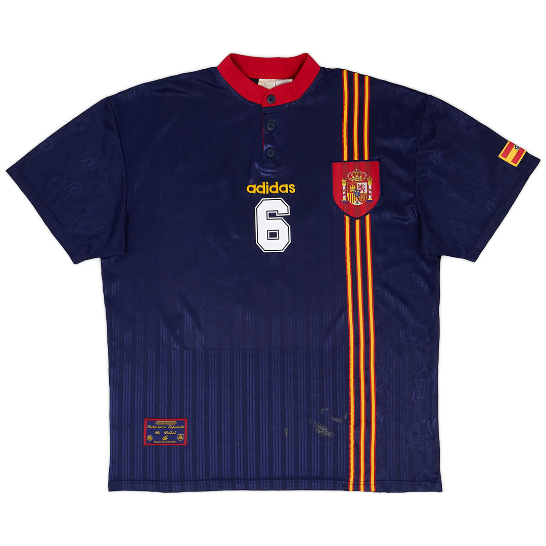 R. HIERRO #6 Retro Spain Away Jersey 1996 R. HIERRO #6 Retro Spain Away Jersey 1996