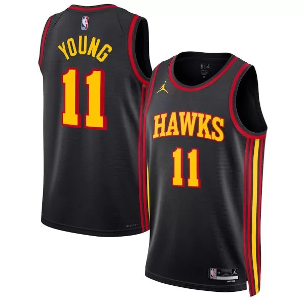 Men's Atlanta Hawks Trae Young #11 Black Swingman Jersey - Statement Edition - minejerseys