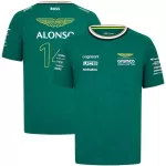 Aston Martin Aramco Cognizant F1 Racing Team Fernando Alonso Driver T-Shirt 2024 - minejerseys