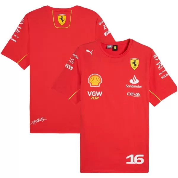 Scuderia Ferrari F1 Racing Team Charles Leclerc Driver T-Shirt 2024 - minejerseys