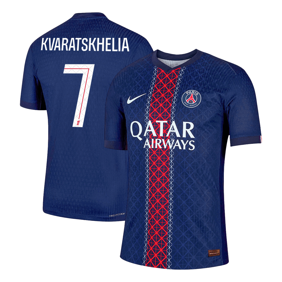 KVARATSKHELIA #7 PSG Home Match Jersey Player Version 2025/26