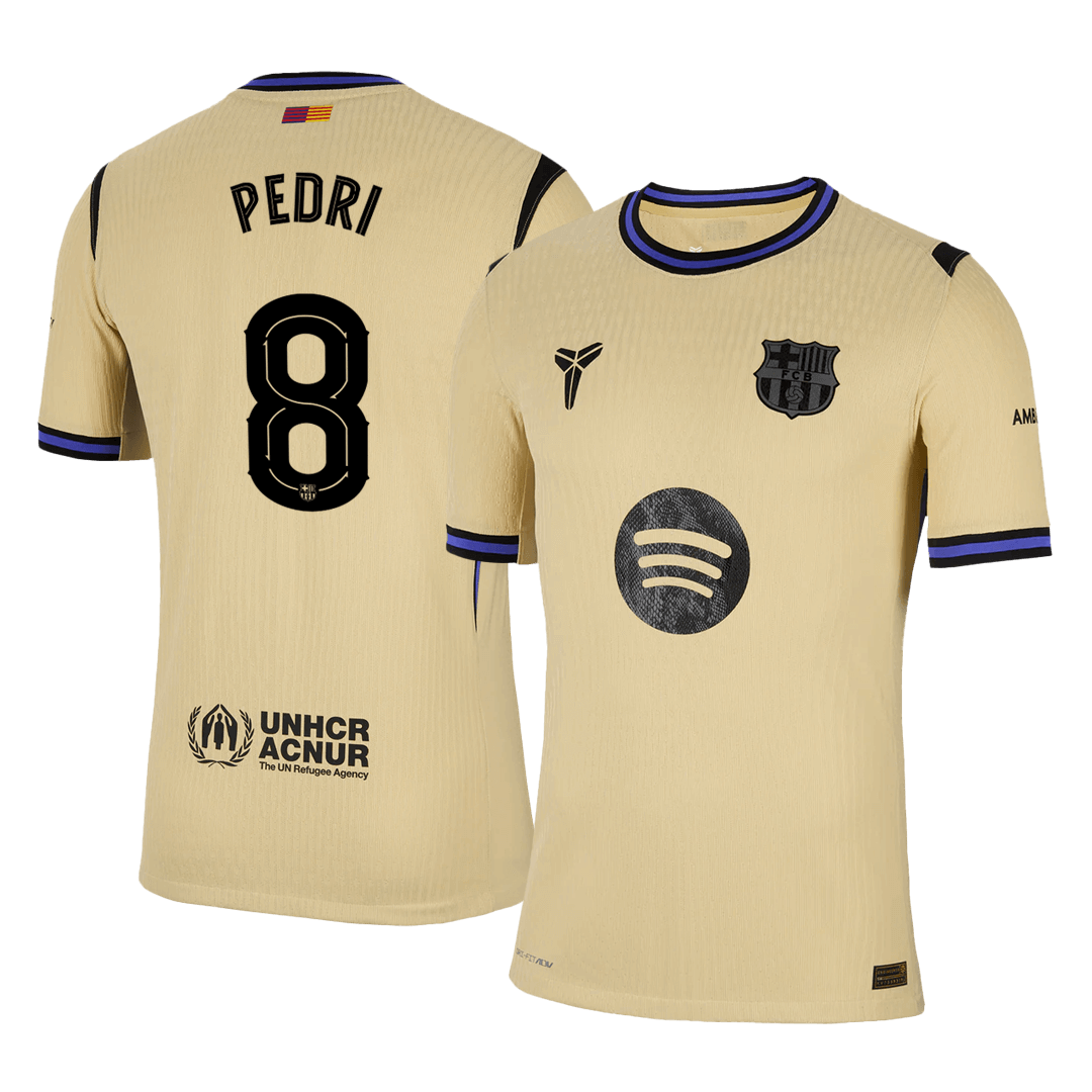 PEDRI #8 Barcelona Away Match Jersey Player Version 2025/26 - UCL