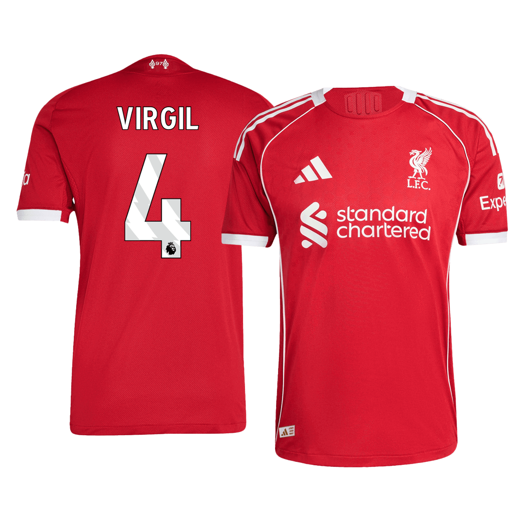 VIRGIL #4 Liverpool Home Match Jersey Player Version 2025/26