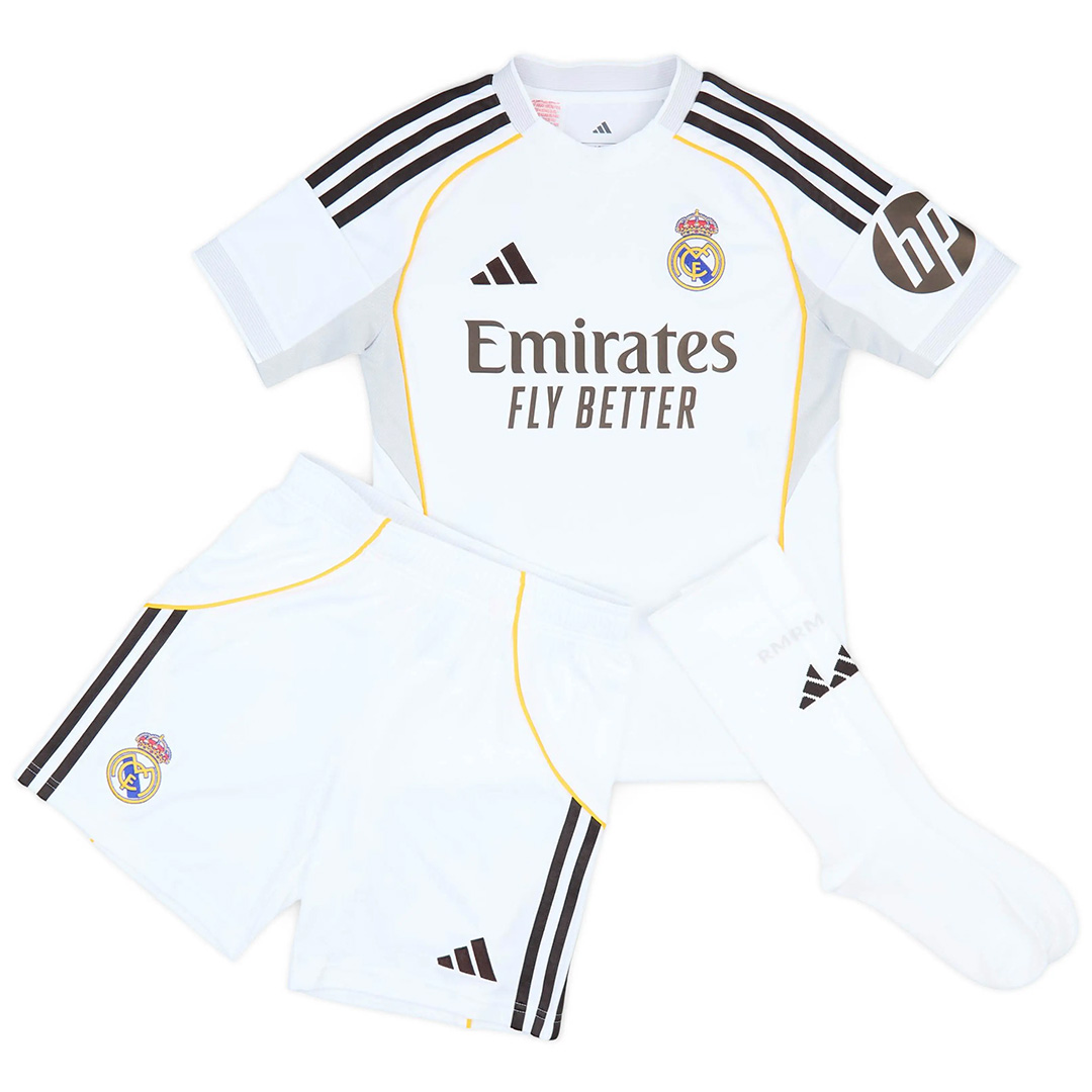 Kids Real Madrid Home Jersey Full Kit 2025/26