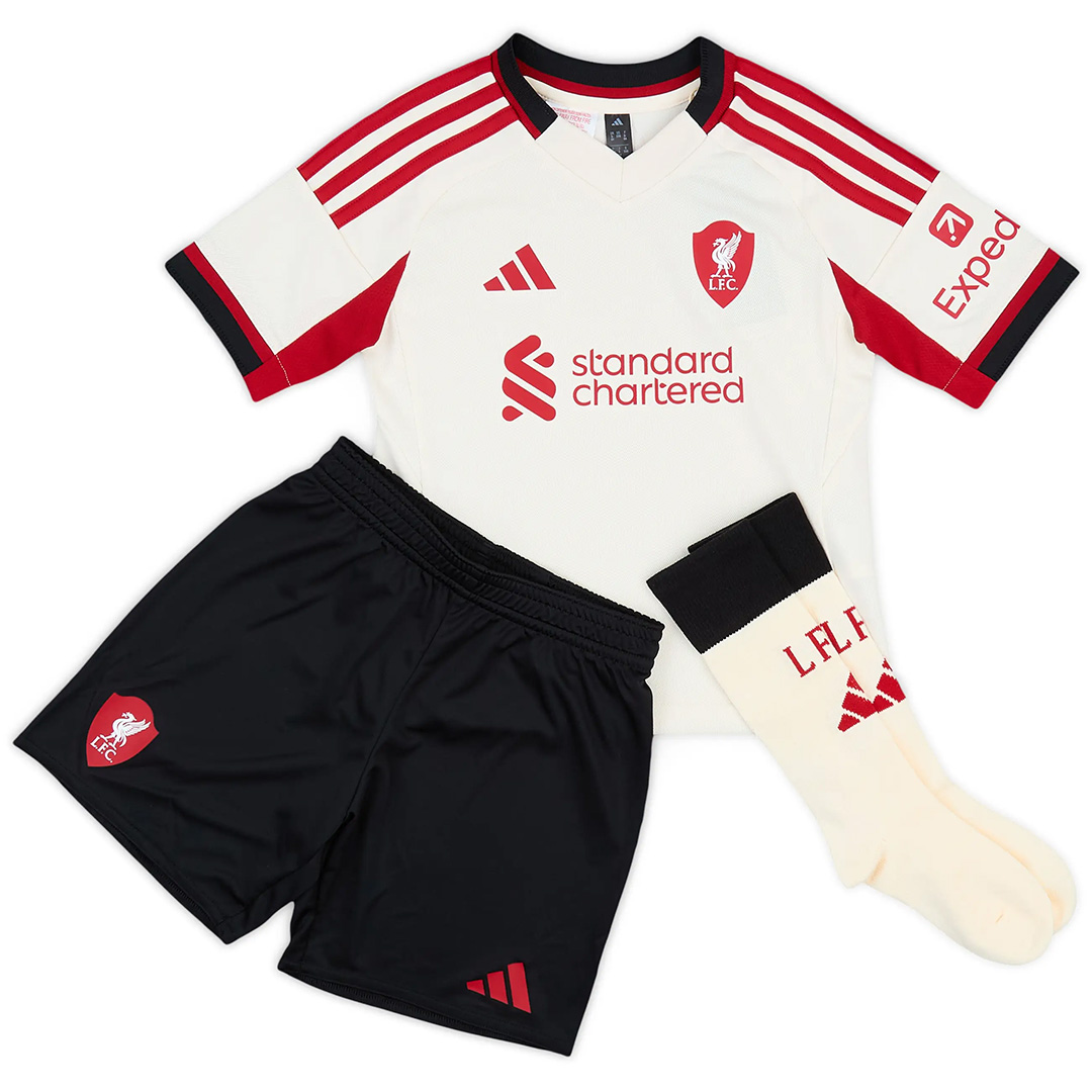 Kids Liverpool Away Jersey Full Kit 2025/26