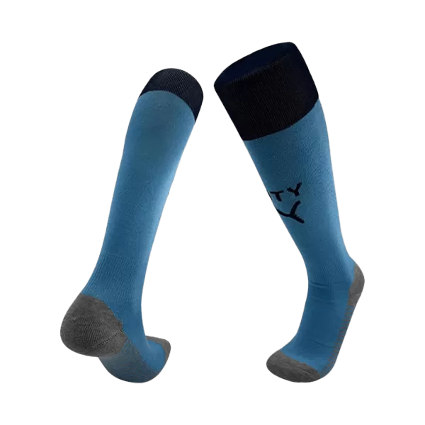 Kids Manchester City Home Soccer Socks - Blue 2024/25 - minejerseys