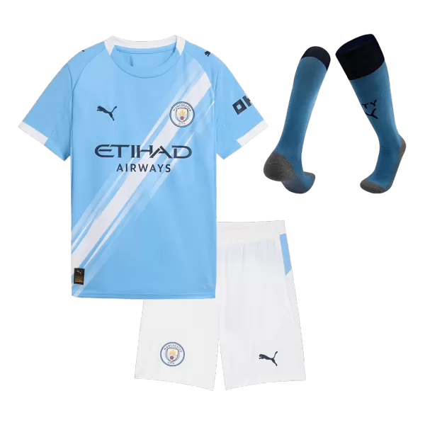 Kids Manchester City Home Jersey Kit 2025/26 - minejerseys