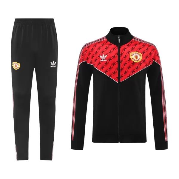 Manchester United Training Tracksuit Kit(Jacket+Pants) Red&Black 2025/26 - minejerseys