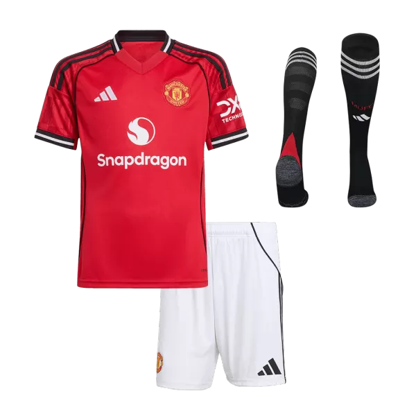 Kids Manchester United Home Jersey Kit 2025/26 - minejerseys
