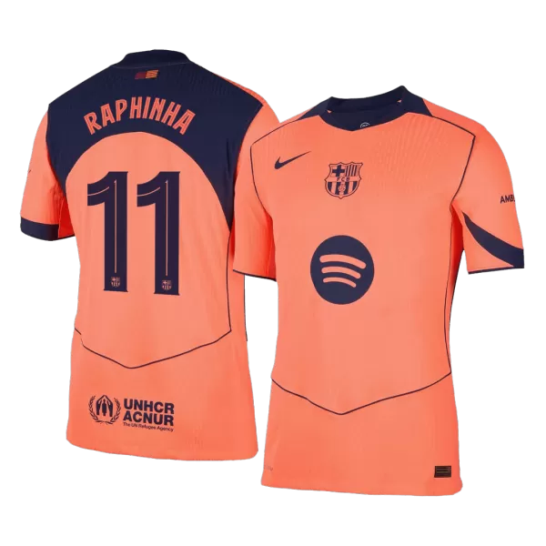 RAPHINHA #11 Barcelona Third Away Match Jersey Player Version 2025/26 - minejerseys