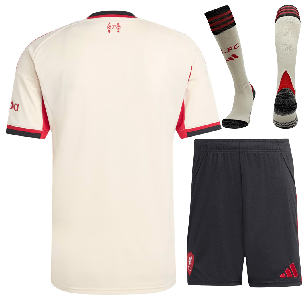 Liverpool Away Jersey Full Kit 2025/26 Liverpool Away Jersey Full Kit 2025/26