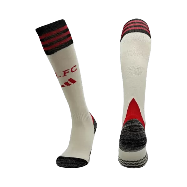 Kids Liverpool Away Soccer Socks - White 2025/26 - minejerseys