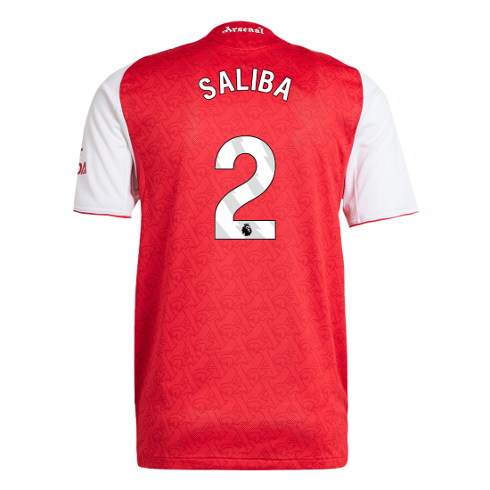 SALIBA #2 Arsenal Home Match Jersey Player Version 2025/26