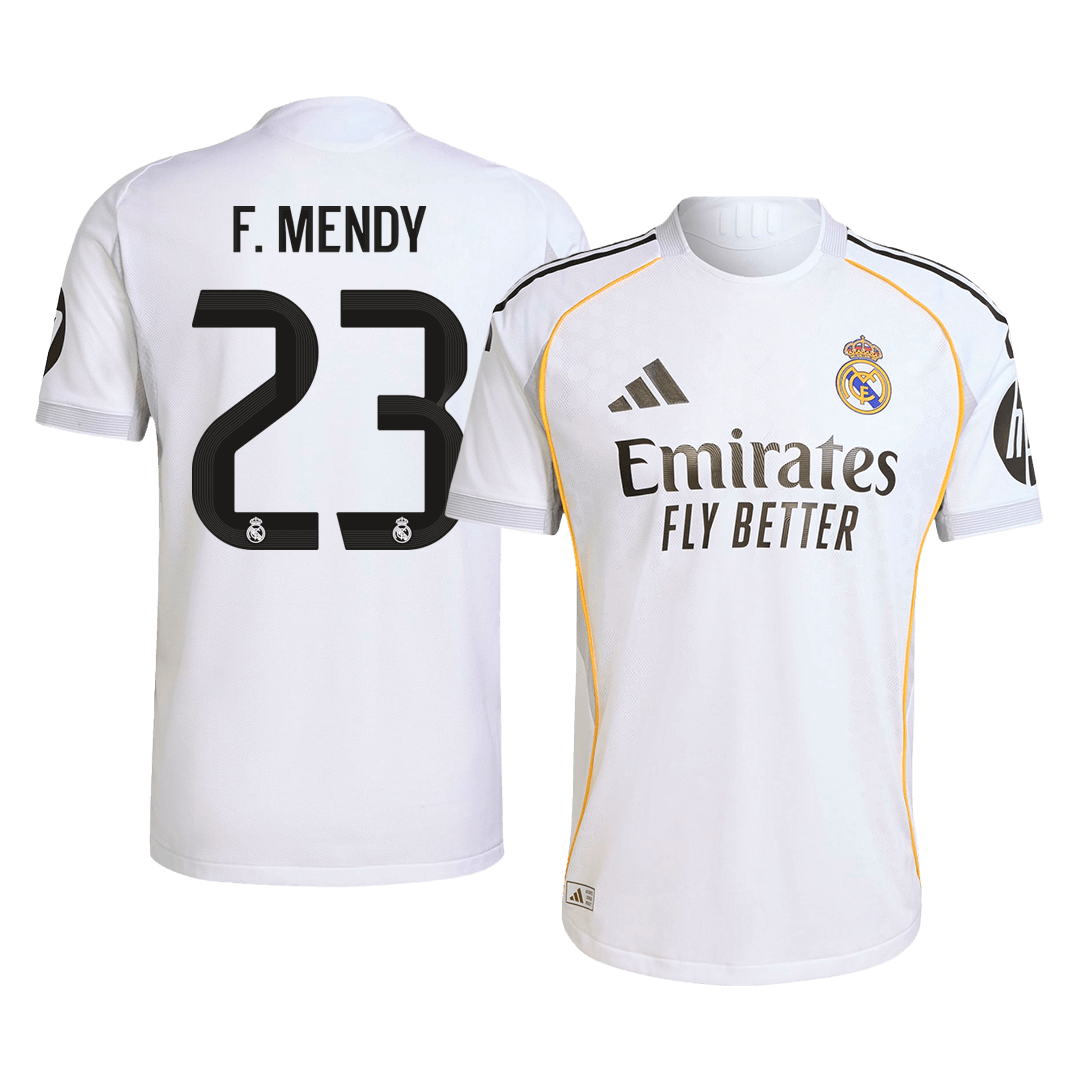 F.MENDY #23 Real Madrid Home Match Jersey Player Version 2025/26 F.MENDY #23 Real Madrid Home Match Jersey Player Version 2025/26