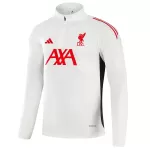 Liverpool 1/4 Zipper Sweat Kit(Top+Pants) White 2025/26 - minejerseys