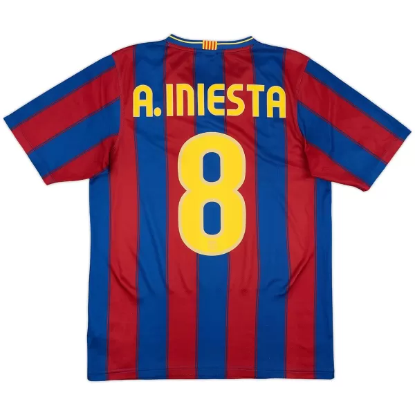 A.Iniesta #8 Retro Barcelona Home Jersey 2009/10 - minejerseys