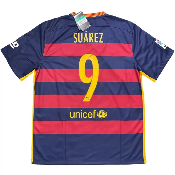 SUÁREZ #9 Retro Barcelona Home Jersey 2015/16 - minejerseys