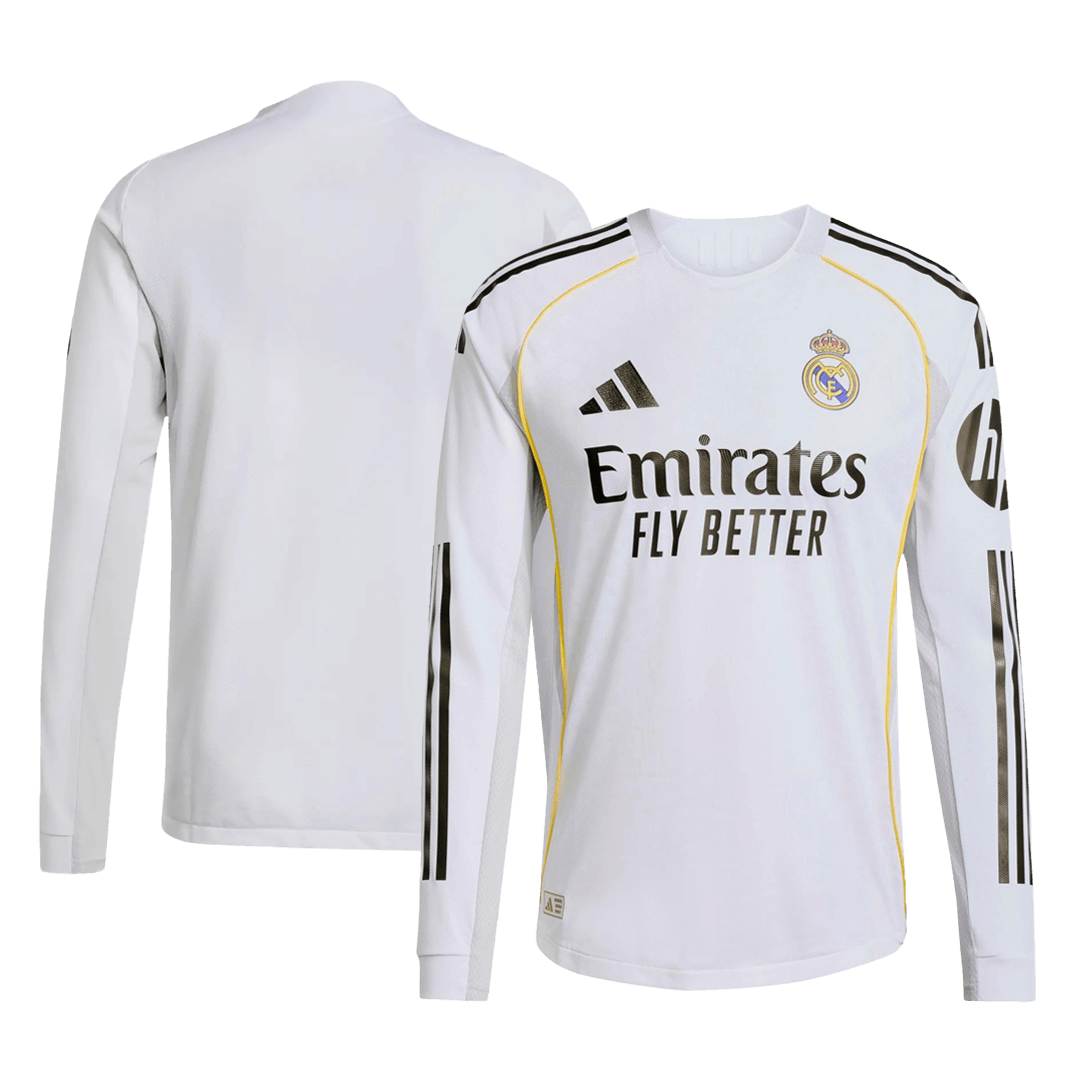 Real Madid Home Long Sleeve Match Jesey Player Version 2025/26 Real Madid Home Long Sleeve Match Jesey Player Version 2025/26