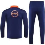 Kids Barcelona 1/4 Zipper Sweat Kit(Top+Pants) Navy&Orange 2025/26 - minejerseys