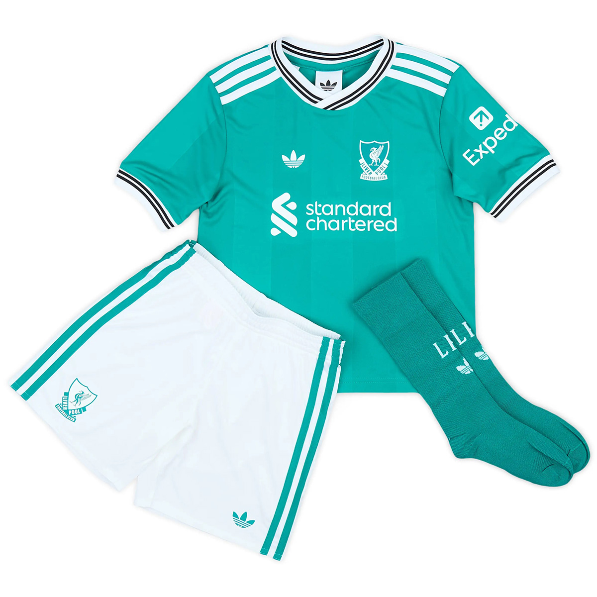 Kids Liverpool Third Jersey Full Kit 2025/26