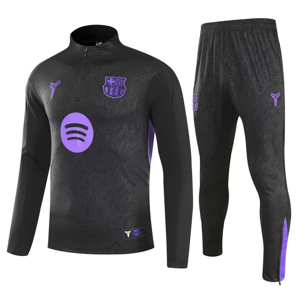 Barcelona x Kobe Bryant 1/4 Zipper Sweat Kit(Top+Pants) Black 2025/26 - minejerseys