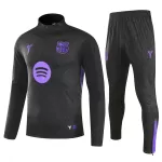 Kids Barcelona x Kobe Bryant 1/4 Zipper Sweat Kit(Top+Pants) Black 2025/26 - minejerseys