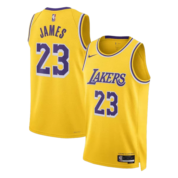 Men's Los Angeles Lakers James Gold Swingman Jersey - Icon Edition - minejerseys
