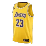 Men's Los Angeles Lakers James Gold Swingman Jersey - Icon Edition - minejerseys