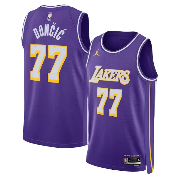 Men's Los Angeles Lakers Luka Dončić Purple Swingman Jersey - Statement Edition - minejerseys