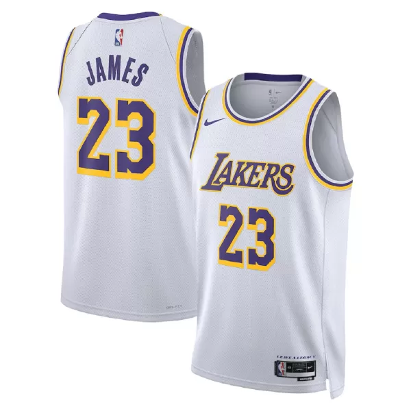 Men's Los Angeles Lakers LeBron James White Swingman Jersey - Association Edition - minejerseys