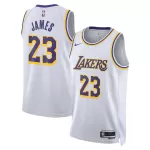 Men's Los Angeles Lakers LeBron James White Swingman Jersey - Association Edition - minejerseys