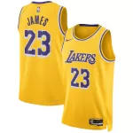 Men's Los Angeles Lakers LeBron James Gold Swingman Jersey - Icon Edition - minejerseys