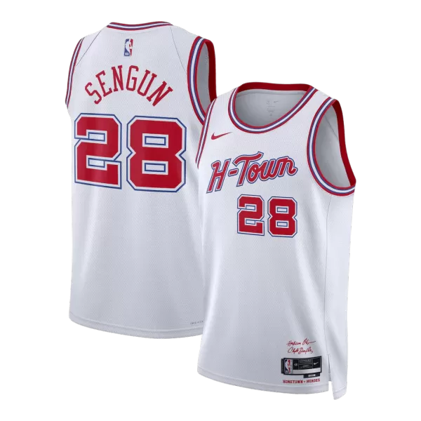 Men's Houston Rockets Şengün White Swingman Jersey 2025/26 - City Edition - minejerseys