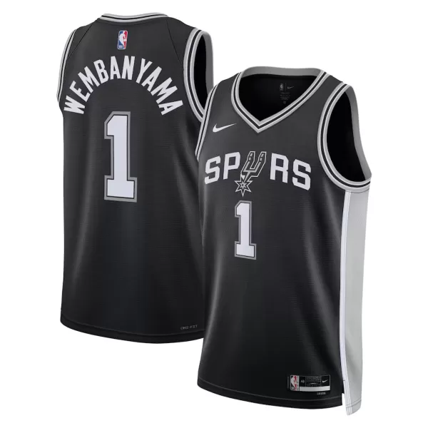 Men's San Antonio Spurs Victor Wembanyama Nike Black Swingman Jersey - Icon Edition - minejerseys