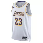 Men's Los Angeles Lakers LeBron James White Swingman Jersey - Association Edition - minejerseys