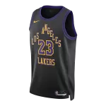 Men's Los Angeles Lakers James Black Swingman Jersey 2025/26 - City Edition - minejerseys