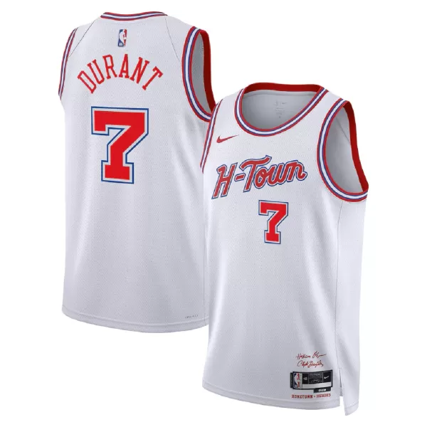Men's Houston Rockets Kevin Durant White Swingman Jersey 2025/26 - City Edition - minejerseys