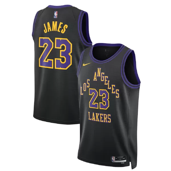 Men's Los Angeles Lakers LeBron James Black Swingman Jersey 2025/26 - City Edition - minejerseys