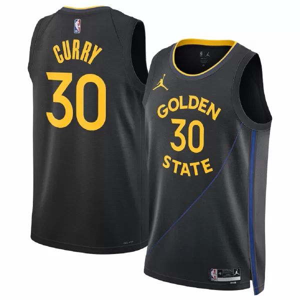 Men's Golden State Warriors Stephen Curry Black Swingman Jersey - Statement Edition - minejerseys