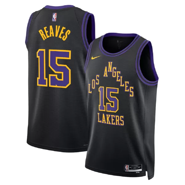 Men's Los Angeles Lakers Austin Reaves Black Swingman Jersey 2025/26 - City Edition - minejerseys