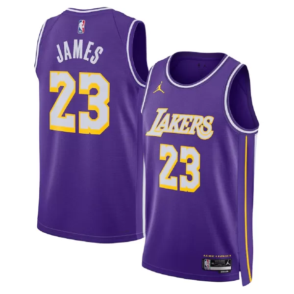 Men's Los Angeles Lakers LeBron James Purple Swingman Jersey - Statement Edition - minejerseys