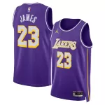 Men's Los Angeles Lakers LeBron James Purple Swingman Jersey - Statement Edition - minejerseys