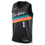 Men's San Antonio Spurs Victor Wembanyama Black Swingman Jersey 2025/26 - City Edition - minejerseys
