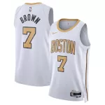 Men's Boston Celtics Jaylen Brown White Swingman Jersey 2025/26 - City Edition - minejerseys