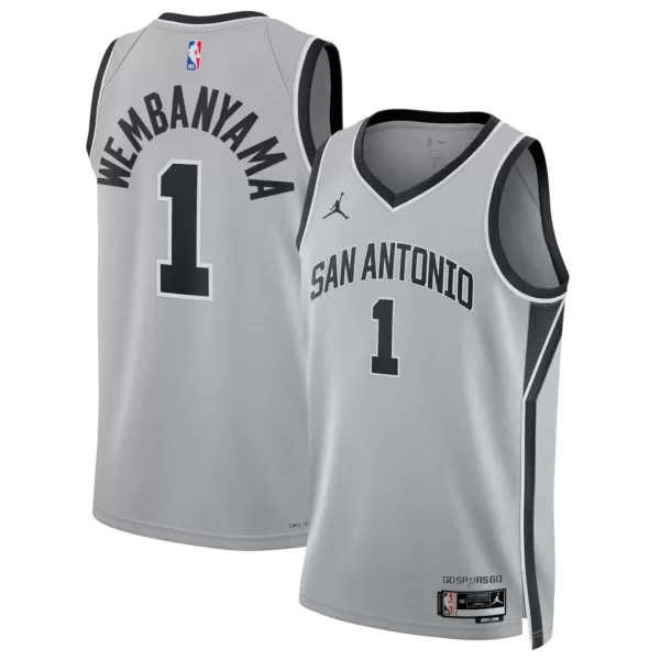 Men's San Antonio Spurs Victor Wembanyama Silver Swingman Jersey - Statement Edition - minejerseys