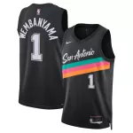 Men's San Antonio Spurs Victor Wembanyama Black Swingman Jersey 2025/26 - City Edition - minejerseys
