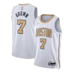 Men's Boston Celtics Brown White Swingman Jersey 2025/26 - City Edition - minejerseys