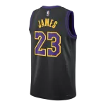 Men's Los Angeles Lakers James Black Swingman Jersey 2025/26 - City Edition - minejerseys