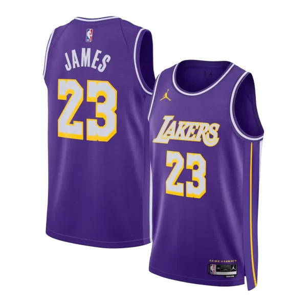 Men's Los Angeles Lakers James Purple Swingman Jersey - Statement Edition - minejerseys