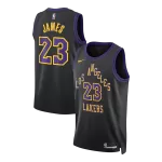 Men's Los Angeles Lakers James Black Swingman Jersey 2025/26 - City Edition - minejerseys